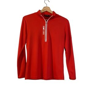 Black Clover Lucky Living Red 1/4 Zip Long Sleeve Pullover Size Small
